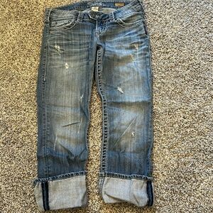 Women’s Silver Jean Capris